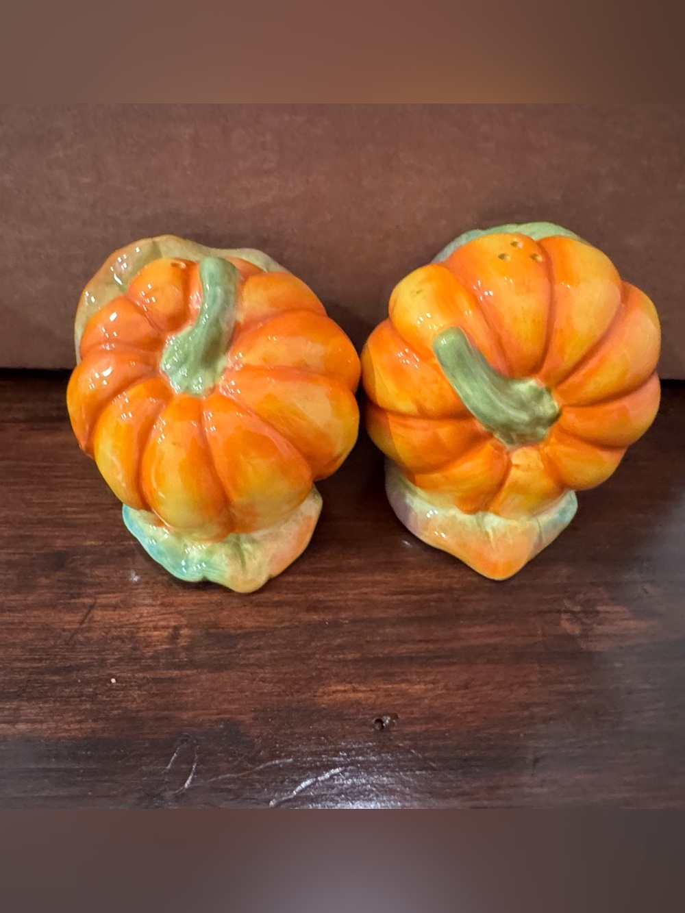 Essential Home Ceramic Pumpkin Salt & Pepper Shakers – Fall Thanksgiving Decor